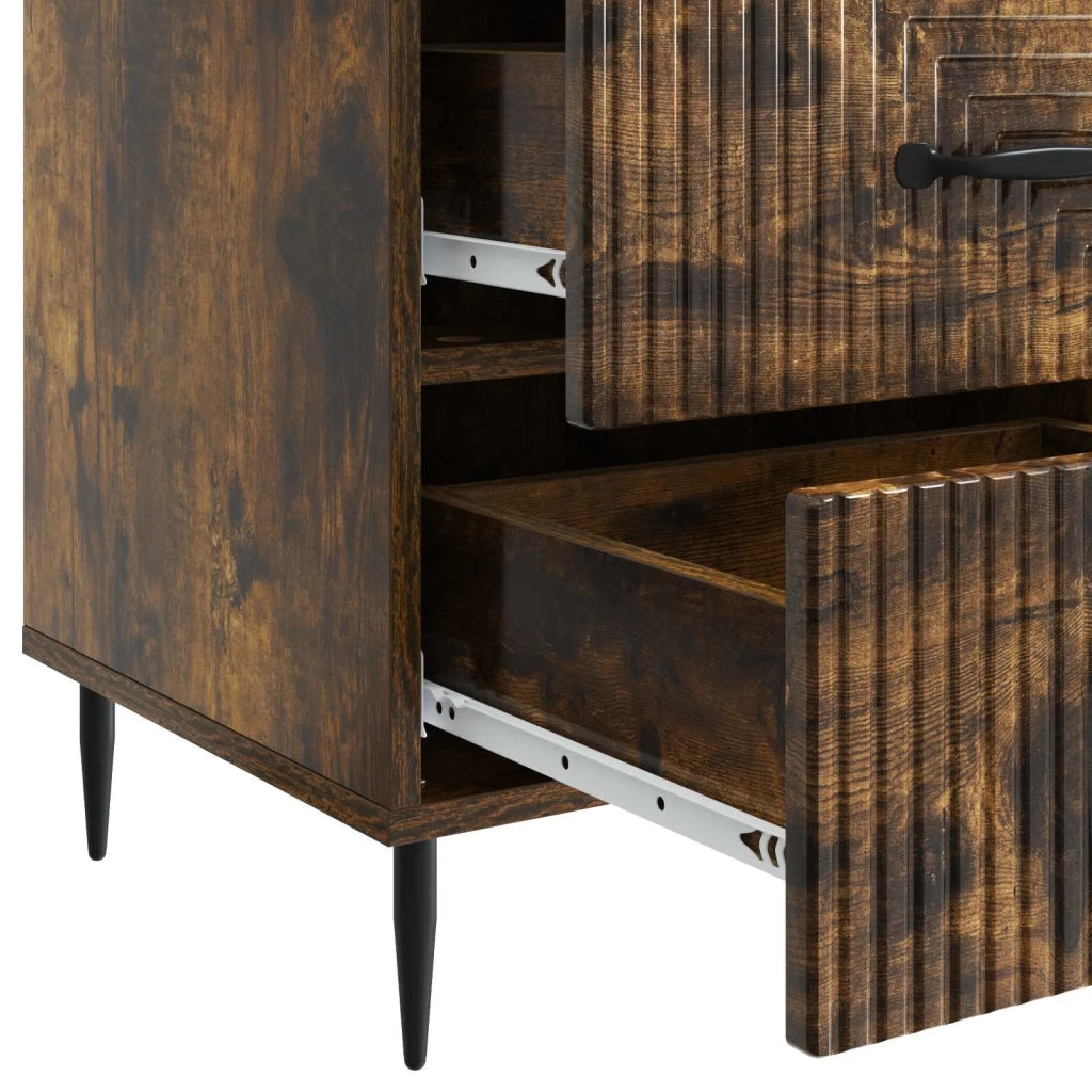 Armadio da Notte con cassetto Rovere Fumo 43 x 41 x 66,5 cm 894790