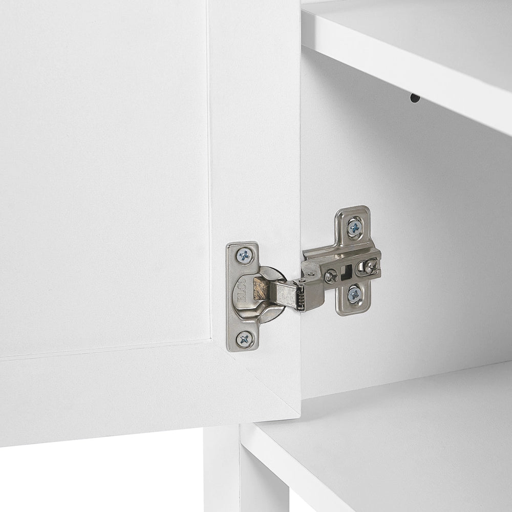 Mobile TV Bianco per TV Fino a 54ʺ Cassettiera Stile Rustico Scaffali Gestione Cavi Soggiorno