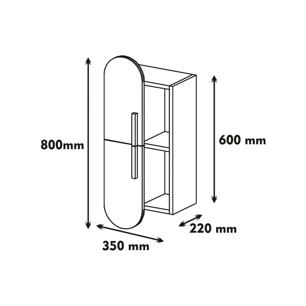 Mensola Ela, Scaffale, Ripiano a muro, Scaffalatura multiuso, 35x22h60 cm, Noce e Bianco