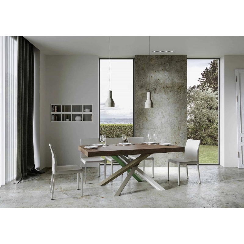 Tavolo allungabile 90x160/264 cm Volantis telaio gambe 4 colori (A) - Noce