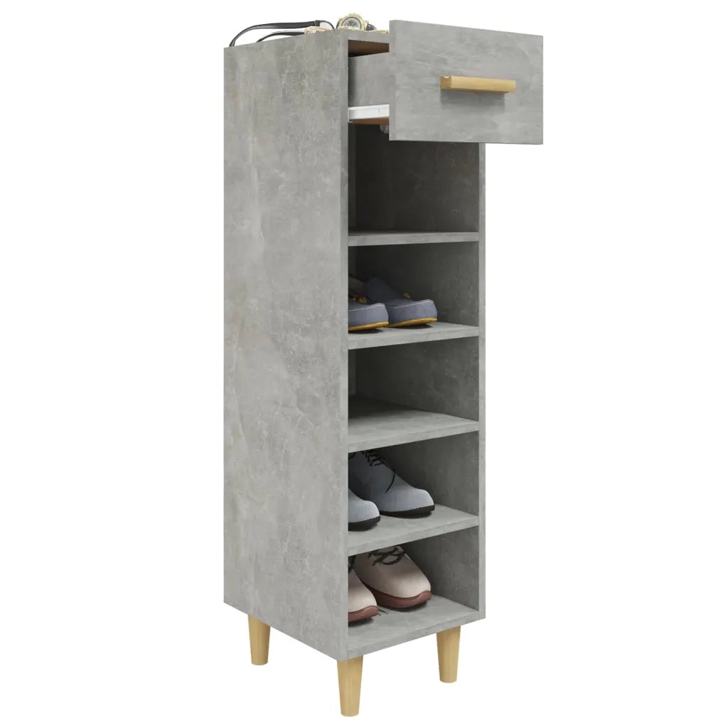 Scarpiera-Scaffale per scarpe Grigio Cemento 30x35x105 cm in Legno Multistrato 215605