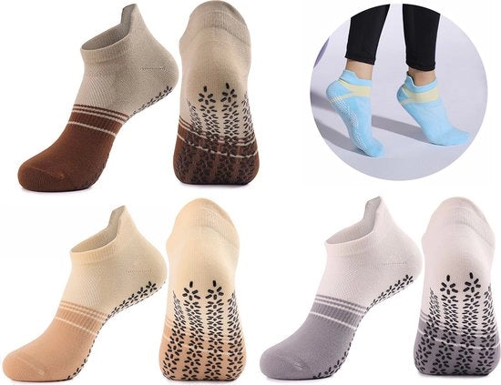 Sokke Antiscivolo 3-Pack - 35-40 - Yoga Calze Singoli - Calze Antiscivolo Donna e Uomo - Calze Antiscivolo Donna - Calze Antiscivolo - Calze Yoga Sport - Antiscivolo - Yoga - Calze Pilates - Fitness - Barre di Danza
