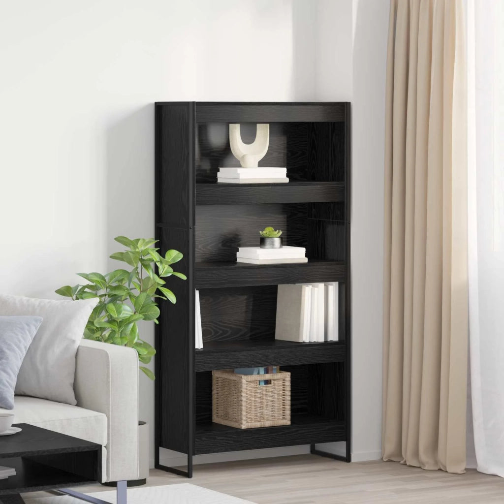 Armadio per Libri 2 pcs Rovere Nero 80 x 30 x 155 cm 3403004