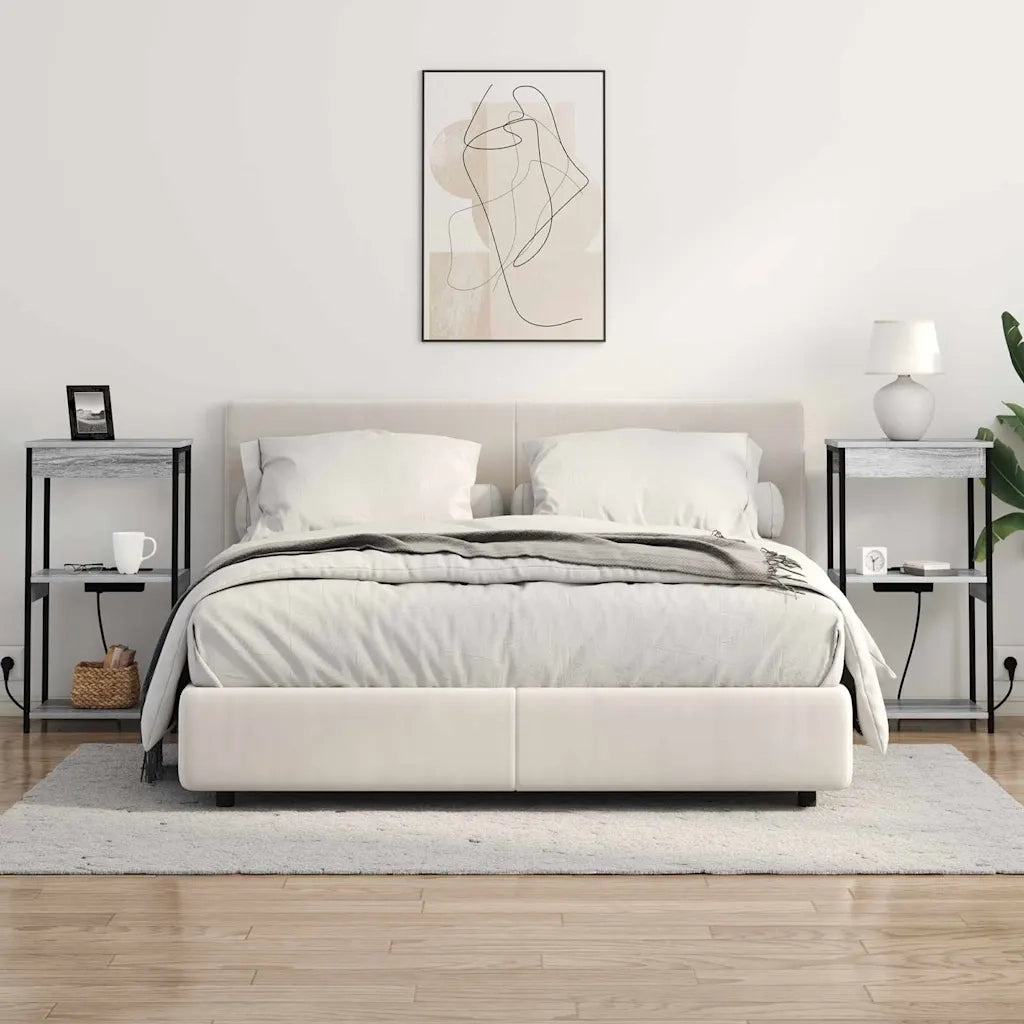 Armadio da Notte con lo scaffale Grigio Sonoma 41 x 31 x 76 cm 859548