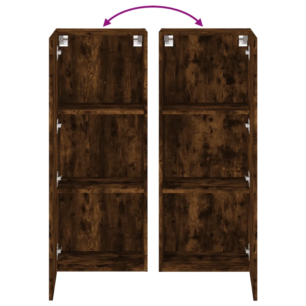 Mobile TV a Parete Rovere Fumo 40,5x30x102 cm Legno Multistrato 836935
