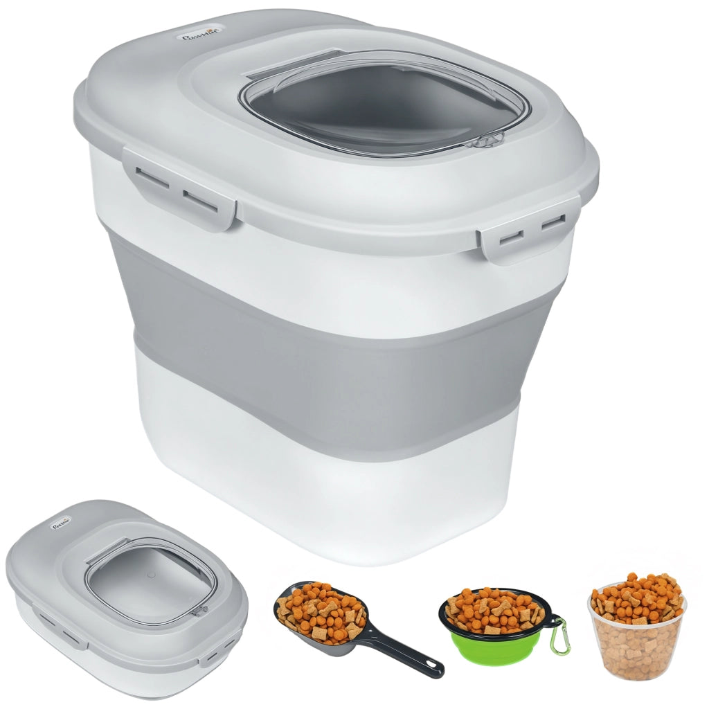 Contenitore per crocchette cane ¨C zephmum ¨C grigio 44x32x37 cm