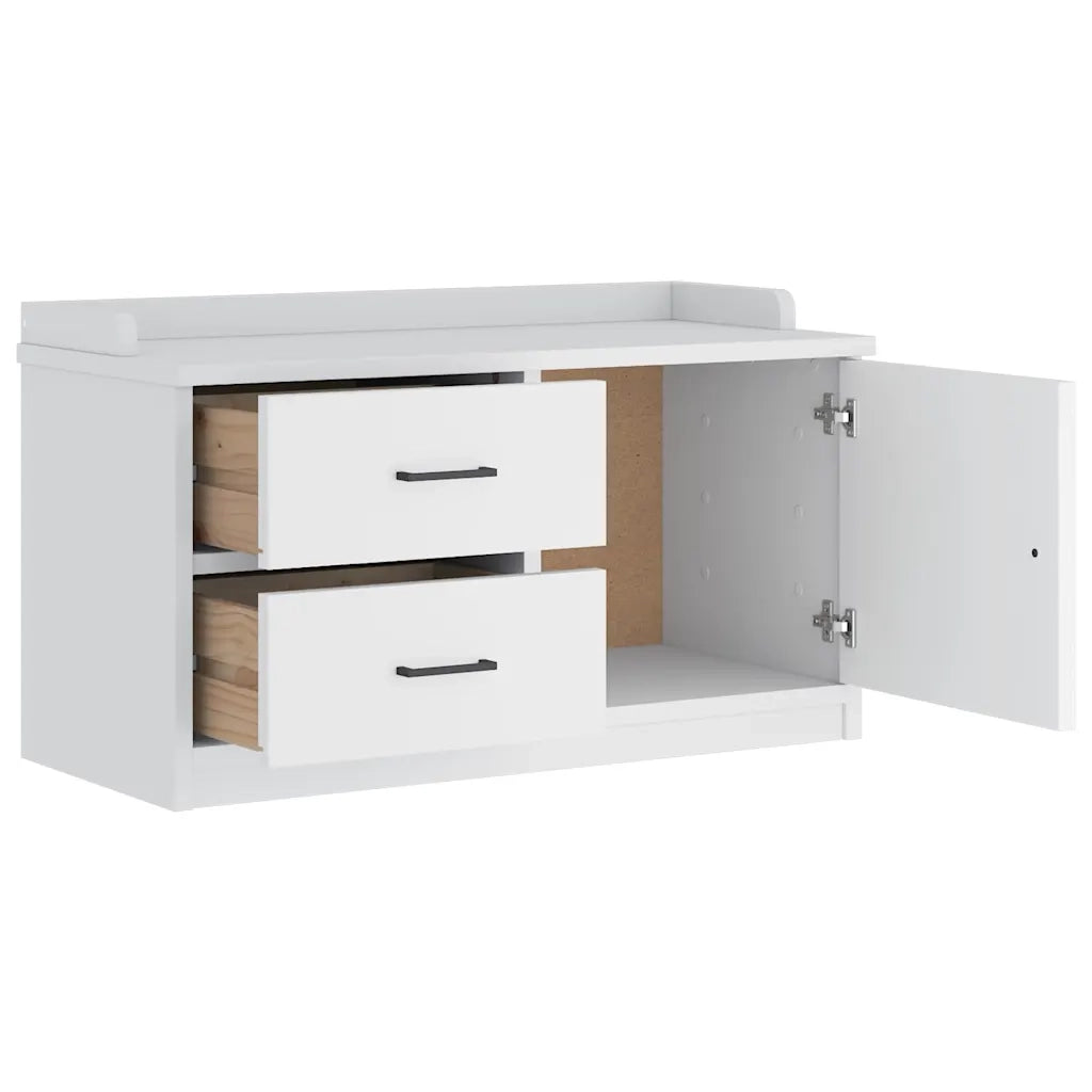 vidaXL Panca da Corridoio SANDNES Bianca 87x40x50 cm in Legno di Pino