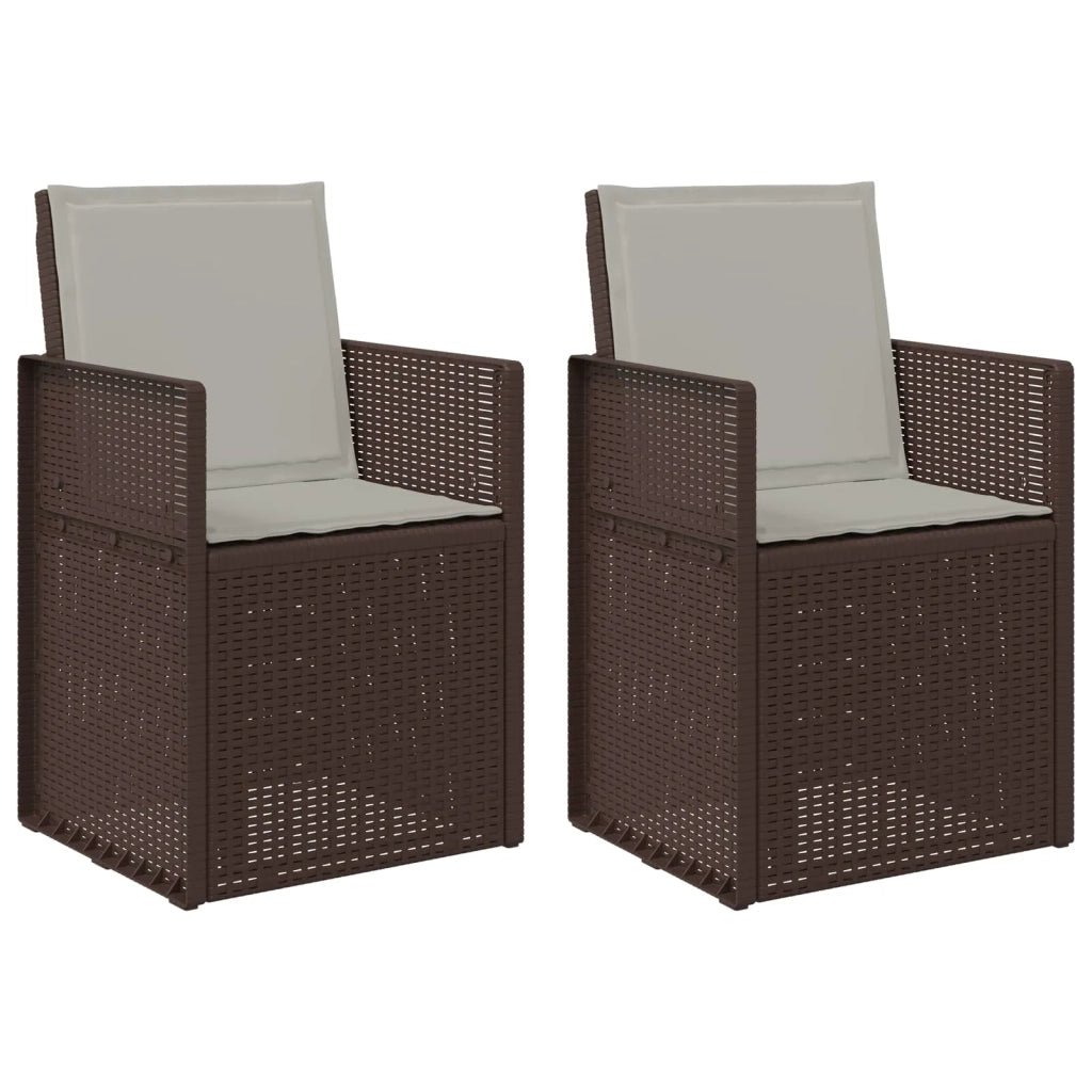 Sedie da pranzo da giardino 2 pcs Marrone e Grigio Chiaro PP 899996