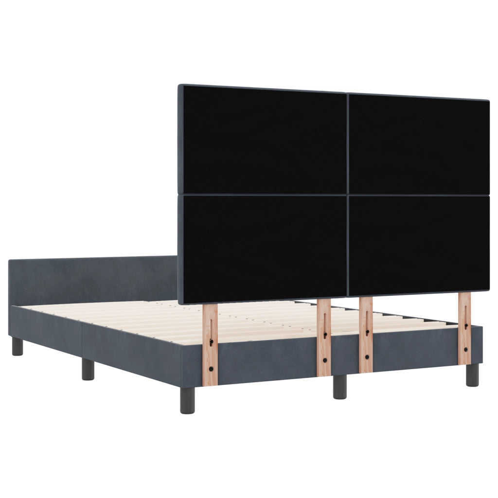 Letto  Grigio Scuro 140x200 cm Velluto