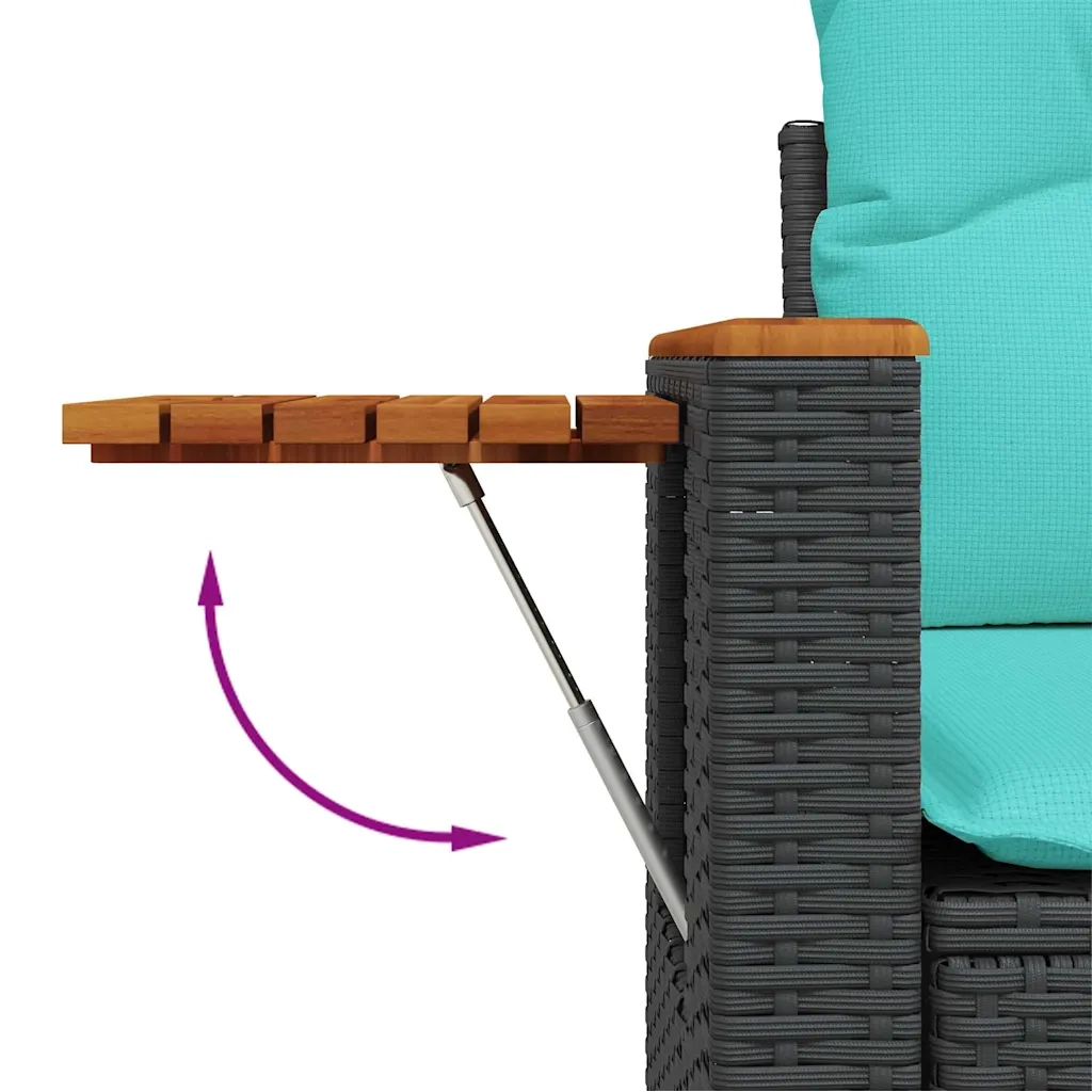 Set Divani da Giardino con Cuscini 7pz Nero Polyrattan 3325984