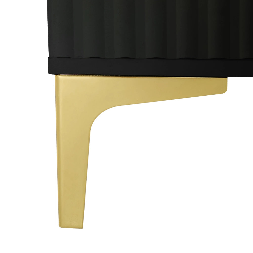 Set Ingresso con Panca e Appendiabiti ¨C MINIMAL ¨C Nero, Ganci Dorati, 120x40x191.5 cm