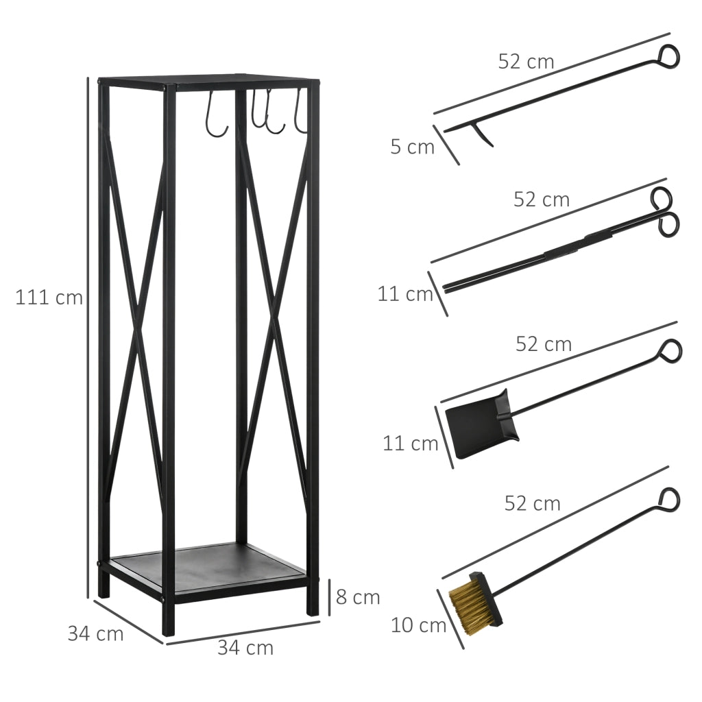 Tavolo portacenere ¨C zephmum ¨C metallo nero 34x34x111 cm