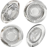 Set di 4 setole di scarico in acciaio inossidabile Ø 7cm, fitta e fine, 4 pz, setole di scarico per cucina, setole per doccia, setola di scarico per vasca, setola di scarico per doccia, setola di scarico per vasca, setola di scarico per doccia