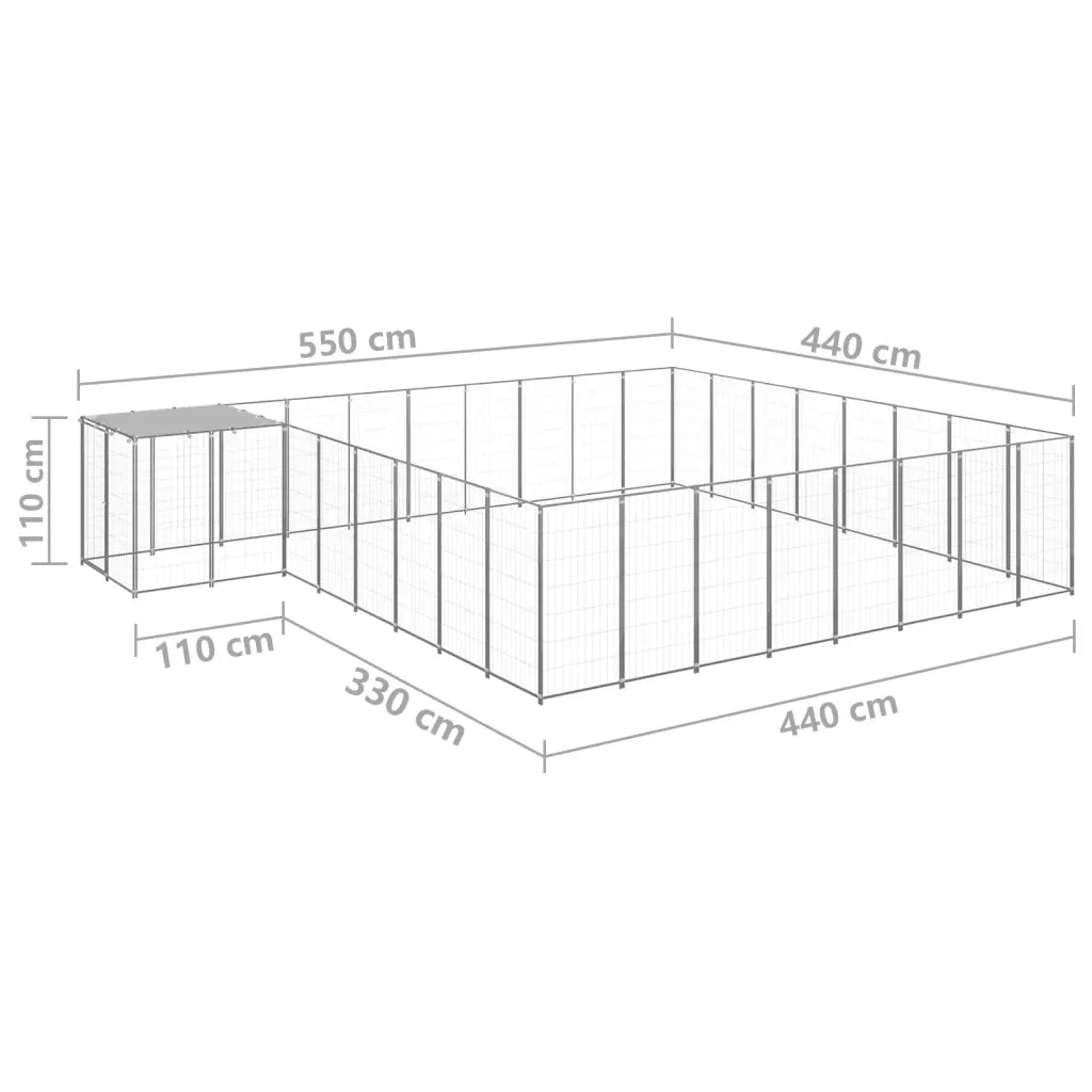 Gabbia per Cani Argento 20,57 mÂ² in Acciaio   cod mxl 48553