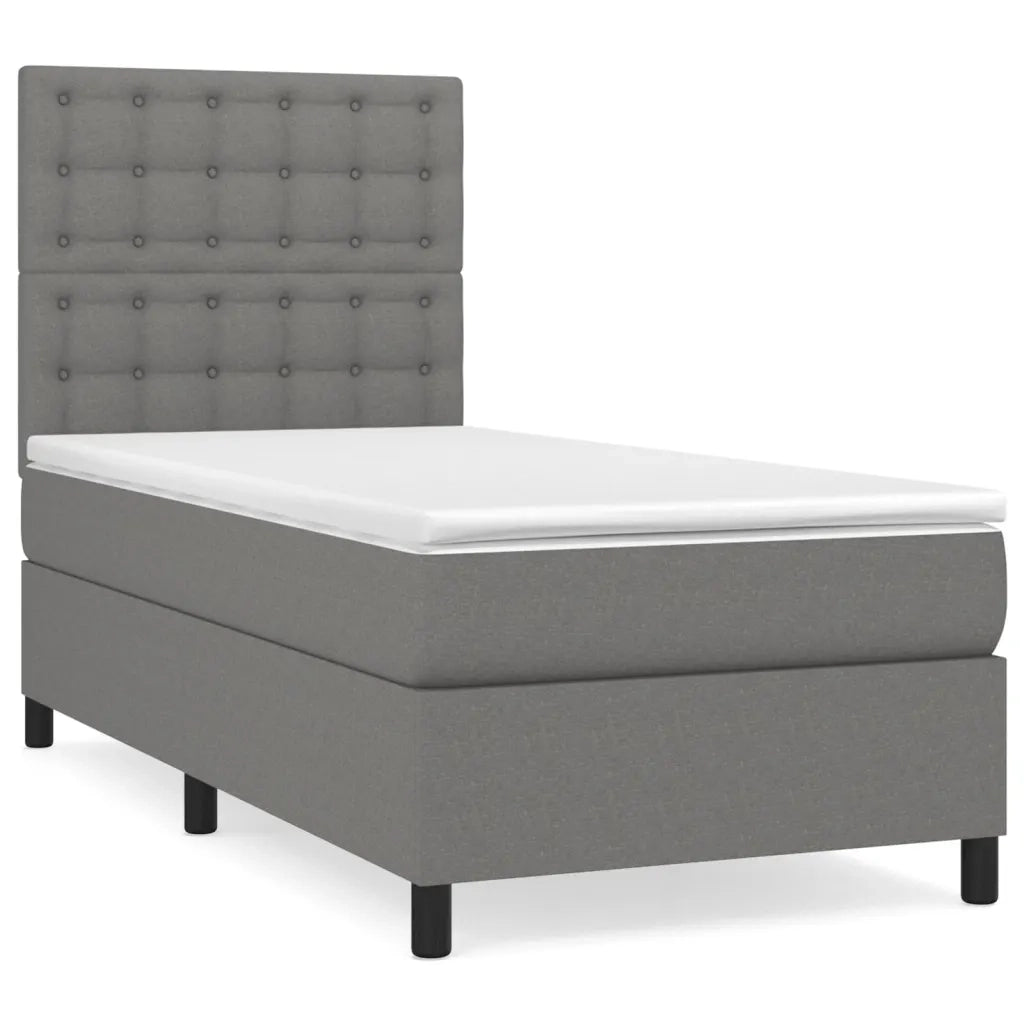 Giroletto a Molle con Materasso Grigio Scuro 80x200 cm Tessuto cod mxl 36226