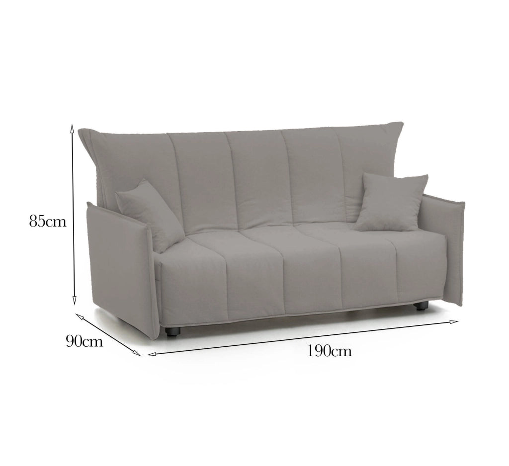 Divano Letto Ardis, Divano a 3 posti, Made in Italy, SofÒ  Soggiorno con apertura a carrello con apertura a carrello, in tessuto imbottito, con Braccioli standard, cm 190x90h85, colore Grigio