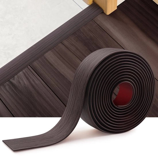 Profilo di transizione 2M in vinile autofibroso, 5cm di larghezza, profilo di transizione per pavimenti, profilo di copertura per la protezione della superficie in legno, set di profili di copertura per la connessione di giunti di pavimento (marrone)