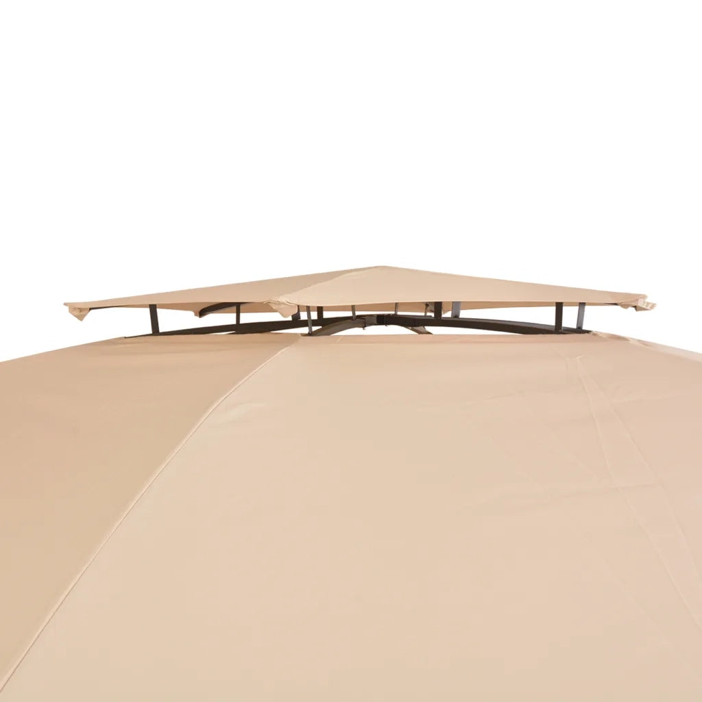 Gazebo Padiglione da Giardino con Tende Esagonale 360x265 cm 43166