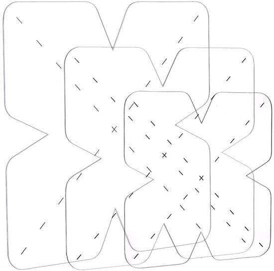 Set di stencil a sezione trisettoriale - Stencil per calotte - Disegno per taglio in acrilico - 8/10/12 pollici - Sicuro per DIY - Adatto per piatti con diametro 10-22 cm - Stencil per taglio
