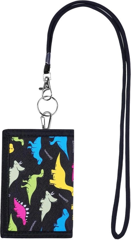 Portamonete per bambini con lanyard dinosauro, compatibile con 12.5-9-2.2 mm