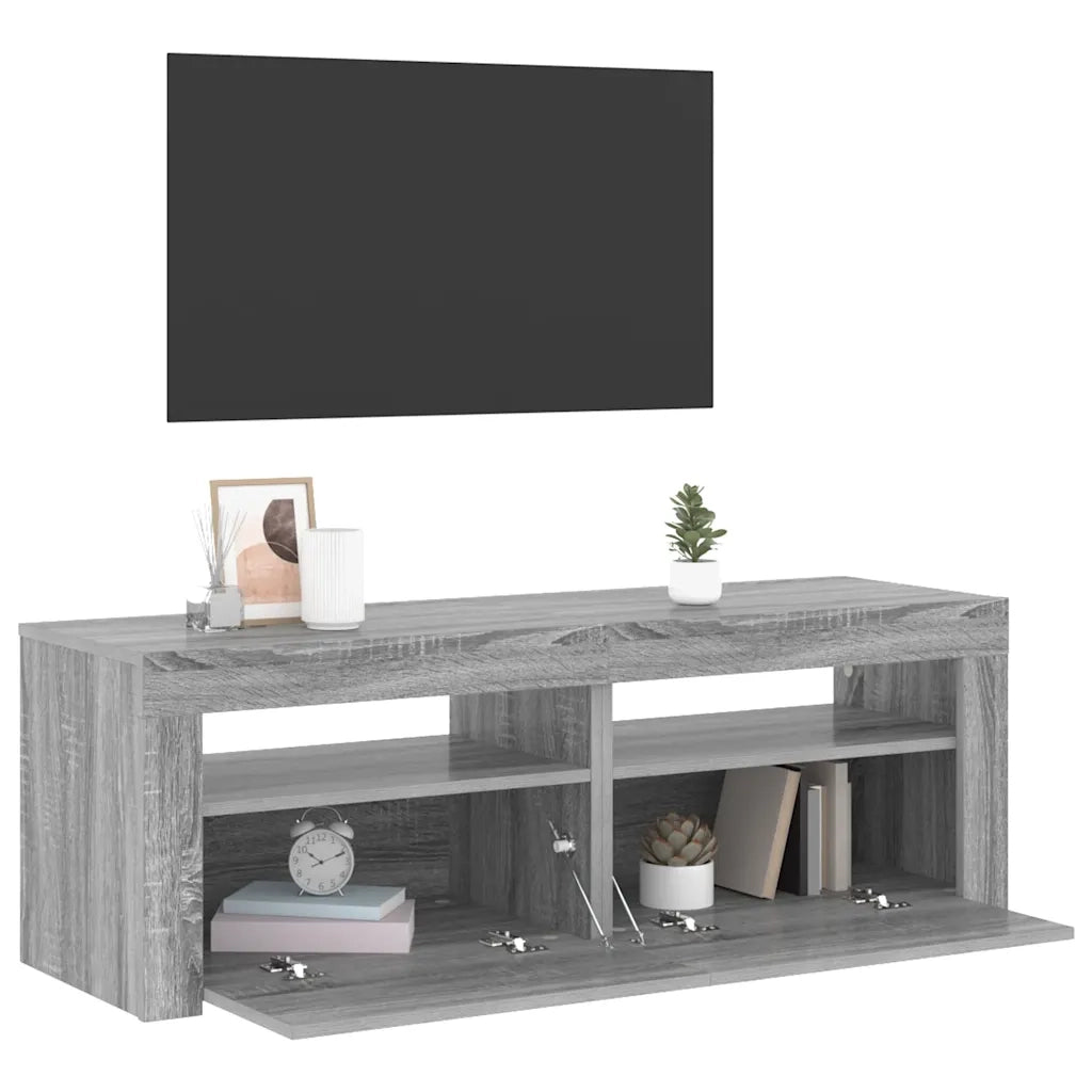 Mobile Porta TV con Luci LED Grigio Sonoma 120x35x40 cm cod mxl 24786