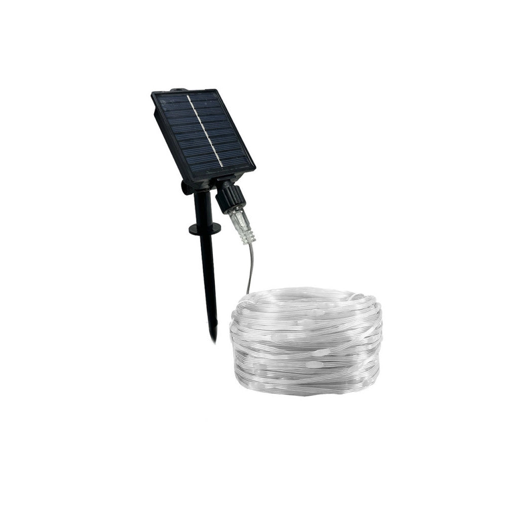 Trade Shop - Striscia Luminosa Led 30 Mt Con Pannello Solare Picchetto Catena Luce Decorazioni Kyp-30 -