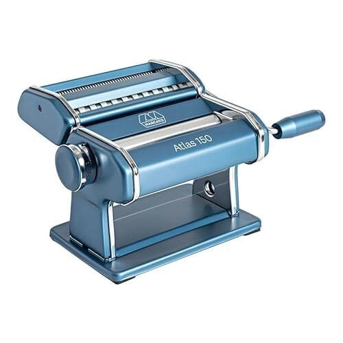 MARCATO AT-150-POWD-BLU Macchina per Pasta Atlas 150 in Acciaio Cromato e Alluminio Anodizzato con Regolatore a 10 Posizioni colore Powder Blue