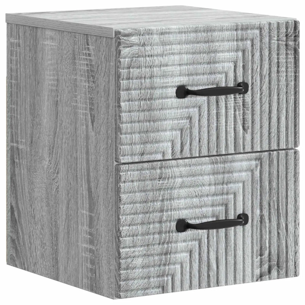 Mobiletto da notte a muro 2 pcs Grigio Sonoma 34,5 x 33 x 40 cm 898648