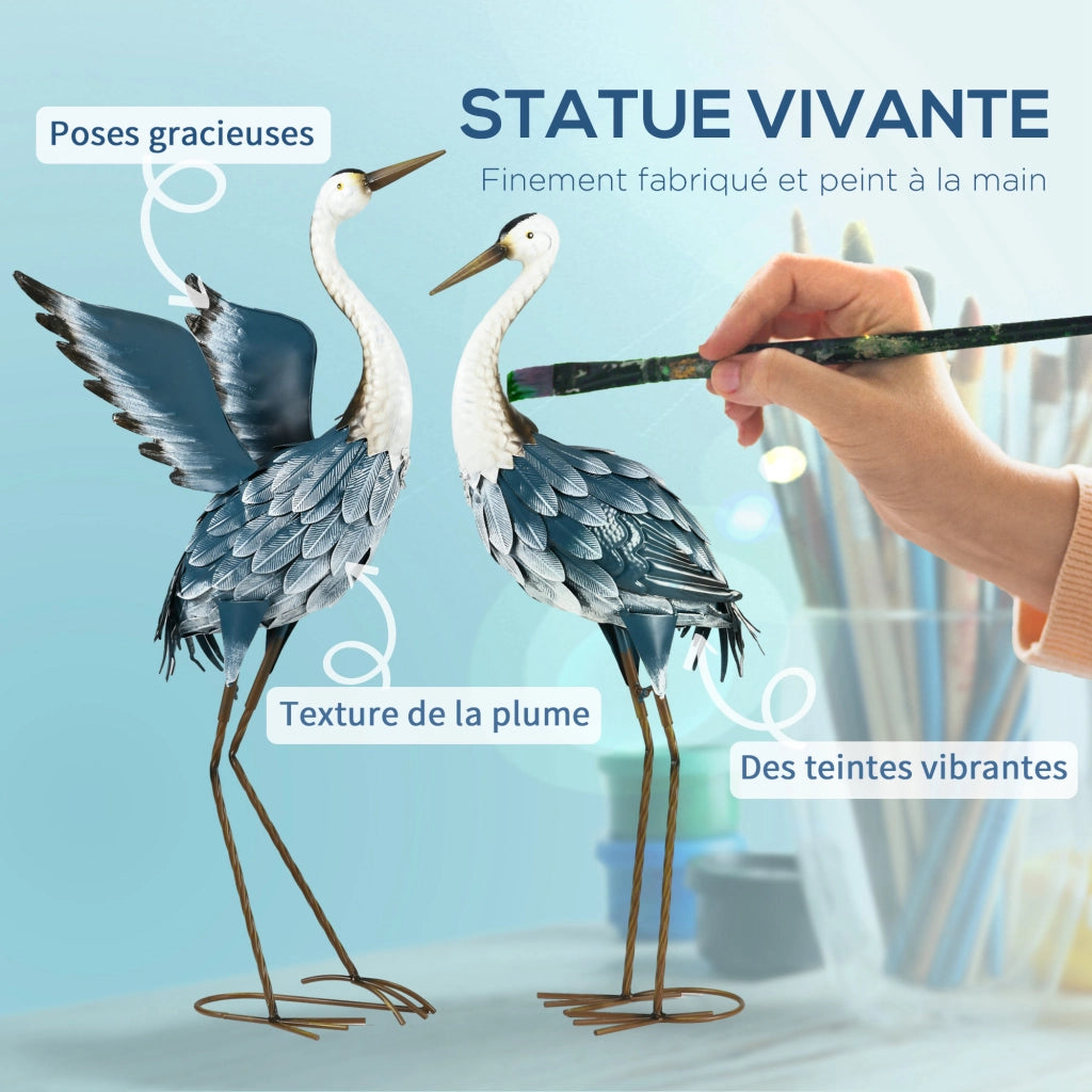 Statue giardino erone in acciaio ¨C zephmum ¨C 74x70 cm multicolore