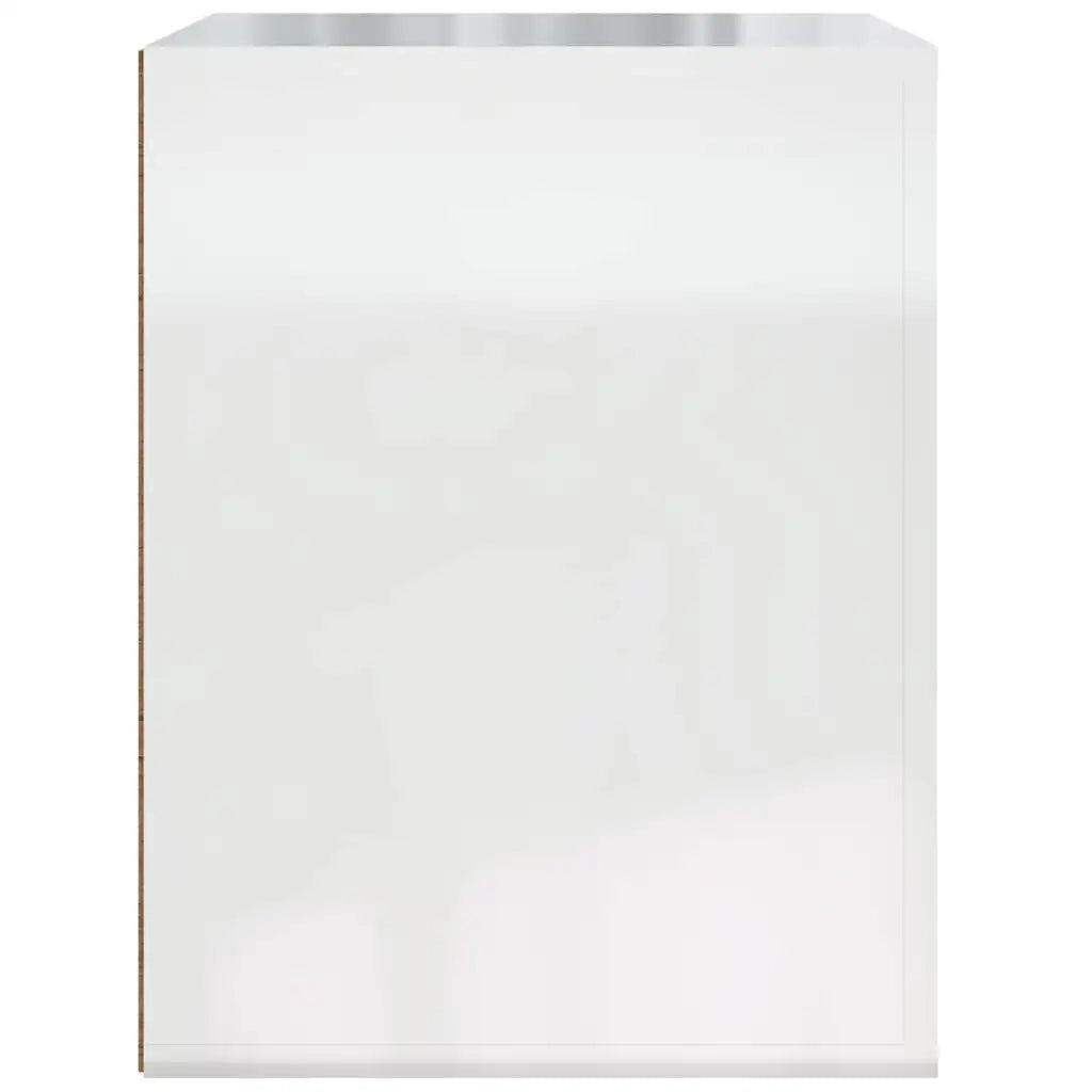 Comodino | Armadio da Notte | Mobiletto da notte a Muro Bianco Lucido 50x36x47 cm