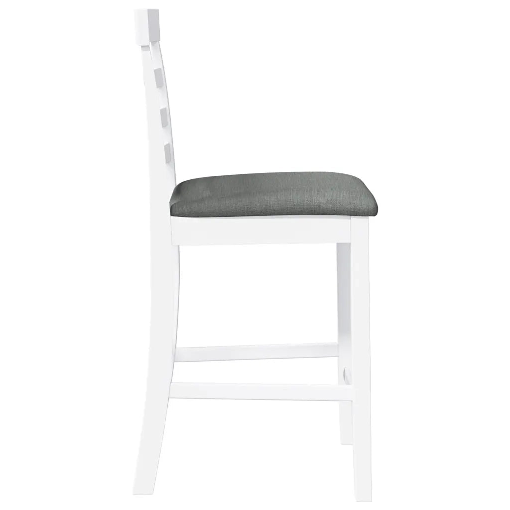 Sgabelli da Bar con Cuscini 2 pz Bianco Legno Massello di Hevea 4102541