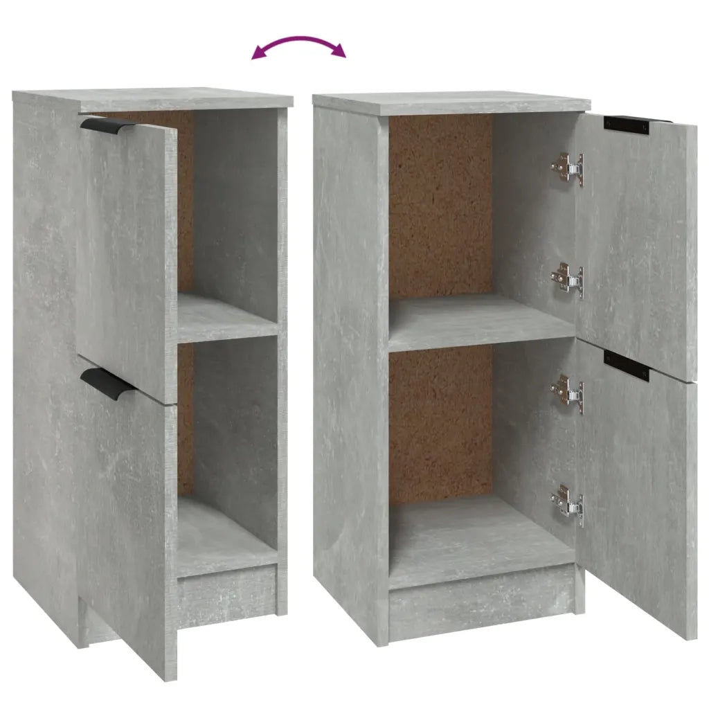 Credenze 2 pz Grigio Cemento 30x30x70 cm in Legno Multistrato 811178