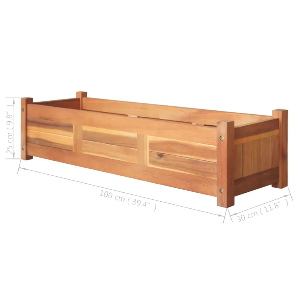 Letti Rialzati da Giardino 2 pz in Legno di Acacia 100x30x25 cm cod mxl 48918