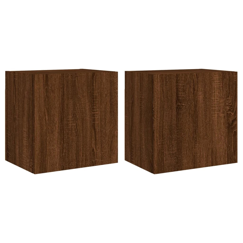 Mobili TV Muro 2pz Rovere Marrone 40,5x30x40 Legno Multistratocod mxl 86113