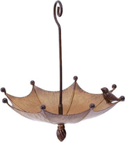 Parasole a forma di ombrello per uccelli, vasca e beccuccio per uccelli da esterno, metallico, resistente alle intemperie, per giardino, balcone e terrazza