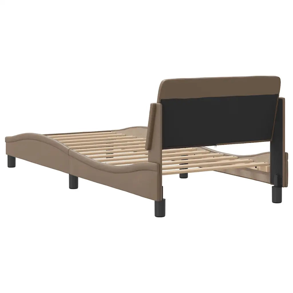 Giroletto-Struttura Letto Dover Cappuccino 80x200 cm in Similpelle