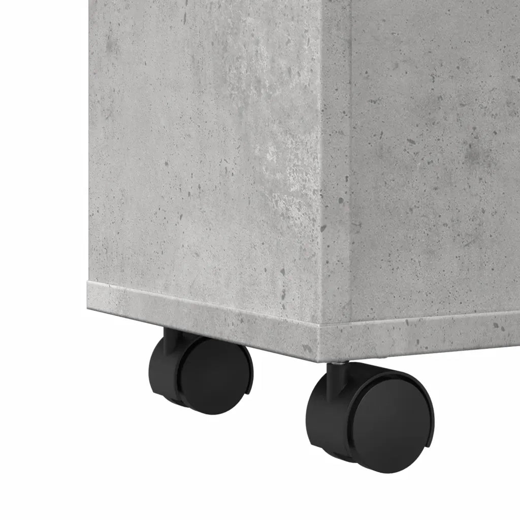 vidaXL Mobile da Bagno Stretto con Ruote Grigio Cemento in Truciolato