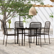 Set Mobili da Pranzo per Giardino 5 pz Nero cod mxl 40958