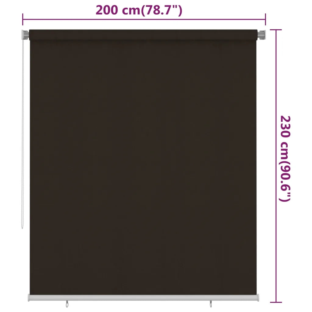 vidaXL Tenda a Rullo per Esterni 200x230 cm Marrone HDPE
