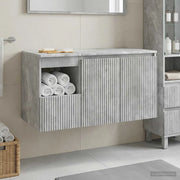 Set di mobili per il bagno 2 pz Grigio Cemento 3404117