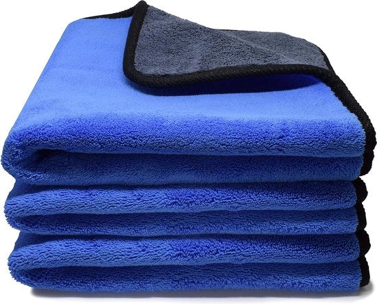 Microvezeldoche per auto, 3 pezzi, 500 g/m² - tovagliolo di poliuretano, cura della vernice, assorbimento estremo e morbido - per la cura dell'auto e della moto - 30 x 30 cm (3 pezzi)