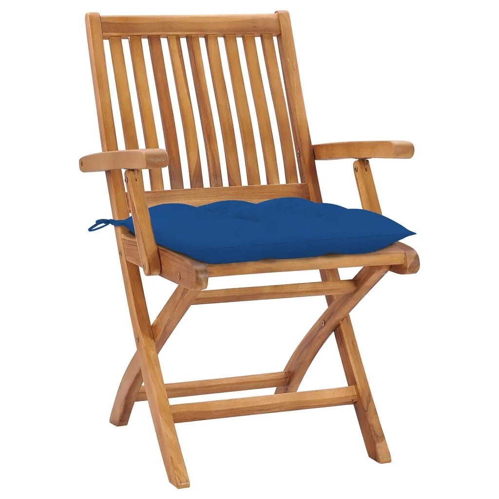 Sedie da Giardino Pieghevoli con Cuscini 6 pz Massello di Teak 3072775