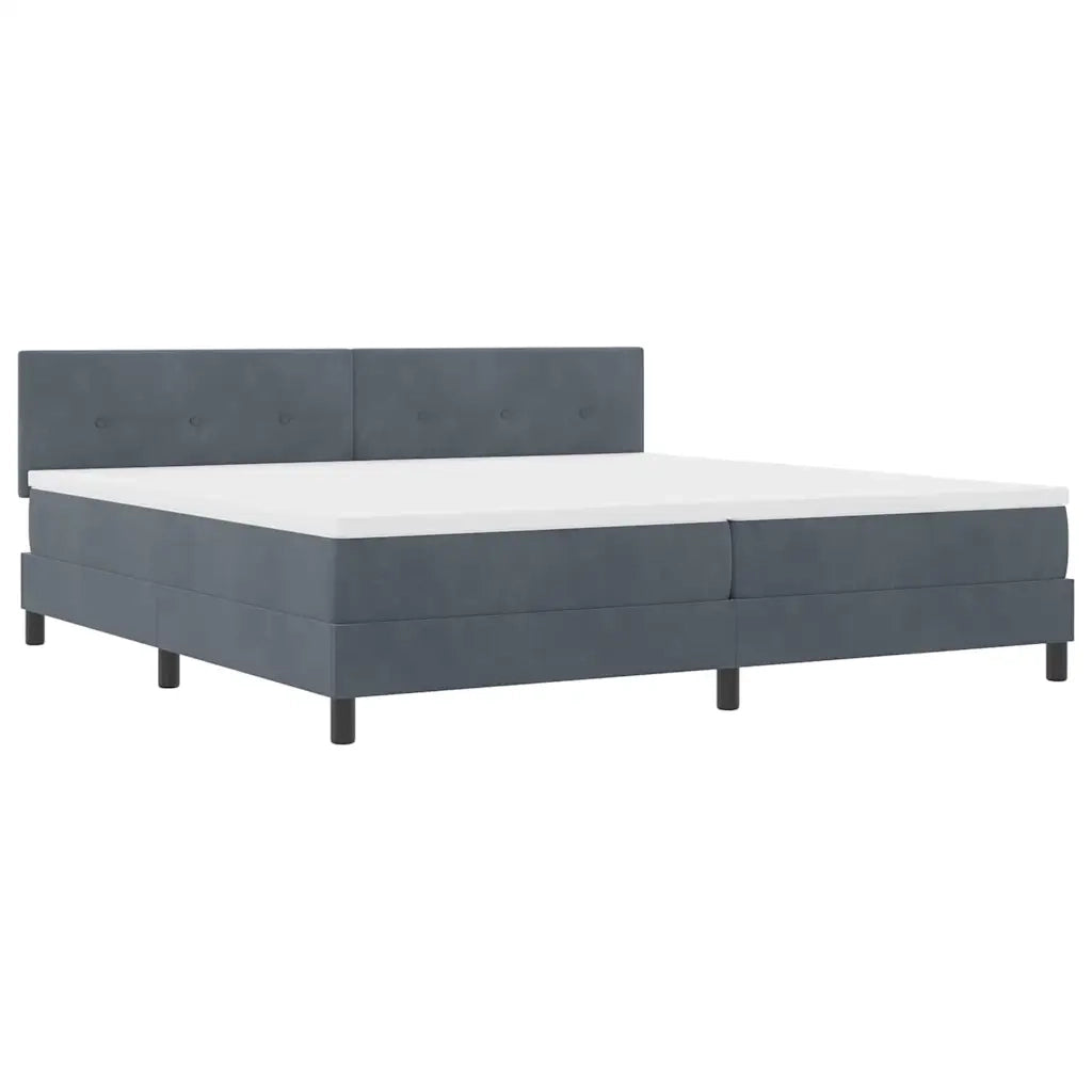 Letto a Sorgente LED con led Grigio scuro 200 x 200 cm Velluto 3342675