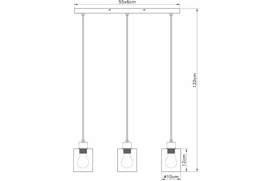 Lampada a sospensione nera vetro fumé Valerie 3xE27 Reality
