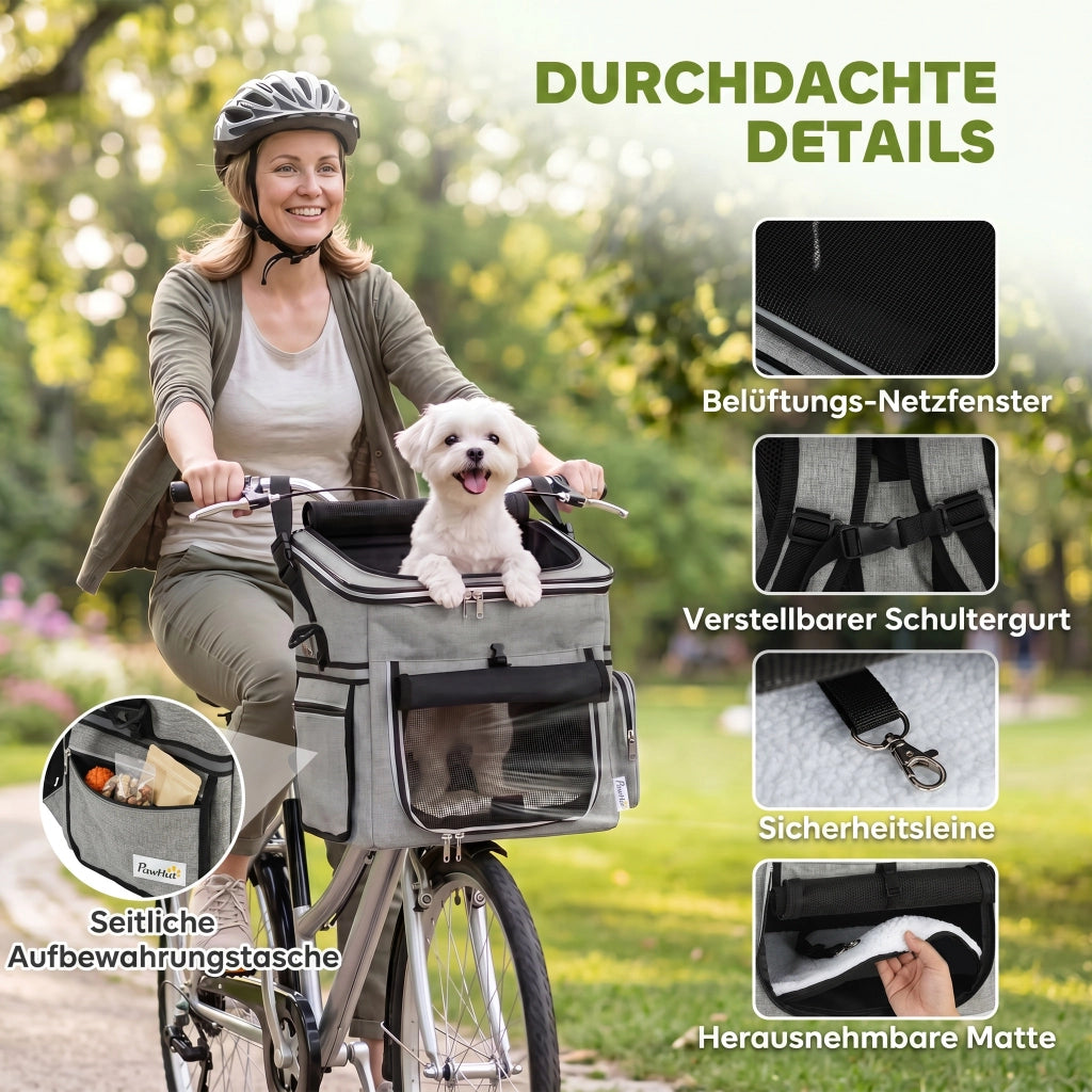 Cestino per Bicicletta per Cane ¨C Zephmum ¨C Grigio Chiaro
