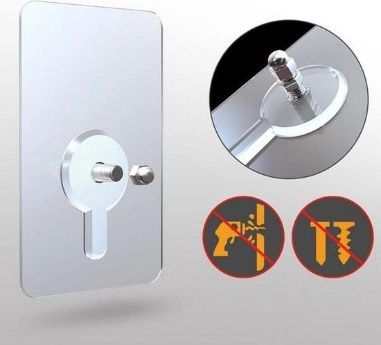 Spieghi autoadesivi | 2 pezzi | Viti autoadesive Appendere senza forare | carico massimo 5Kg | Rapido e Forte | Spieghi autoadesivi | Grappolo autoadesivo / clip