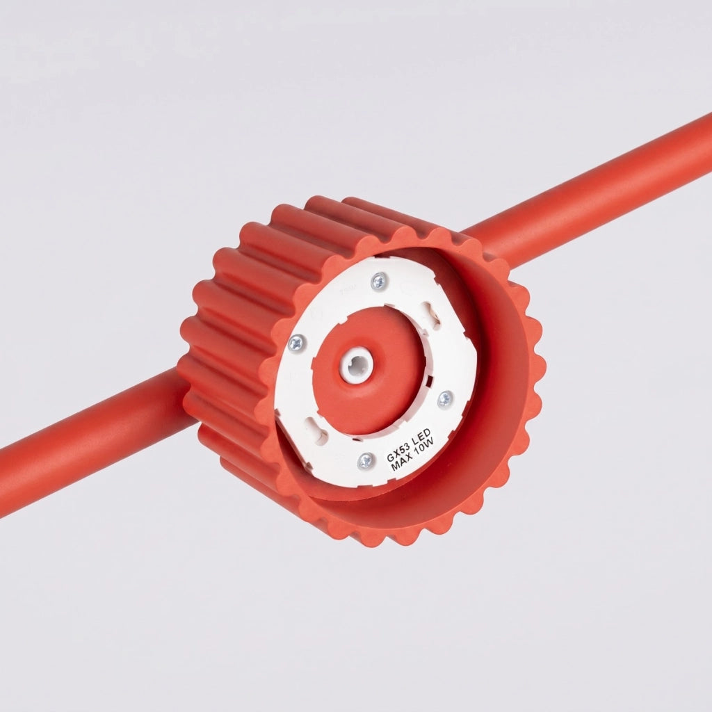 Lampadario AURA 4 rosso Gx53