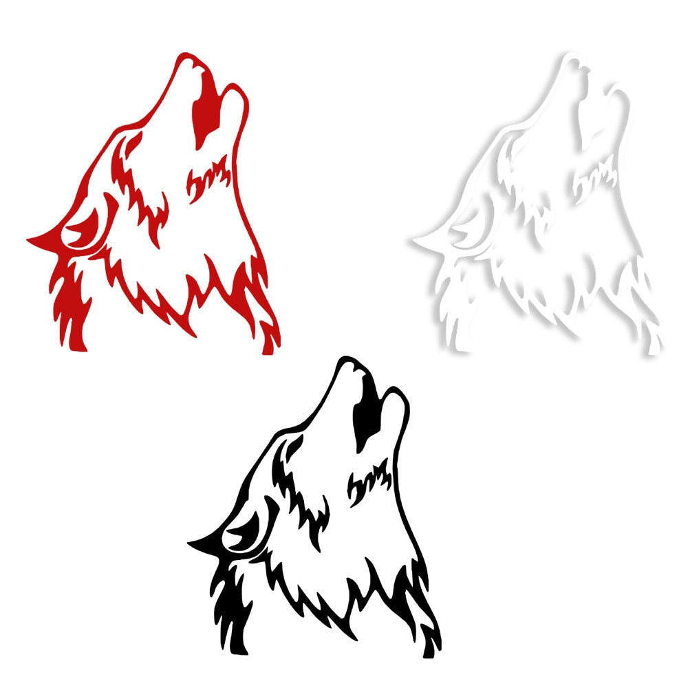 WOLF - Adesivo murale wall sticker in vinile 55x65 cm Colore: bianco