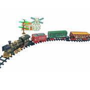 Trade Shop - Trenino Elettrico Natalizio Con Mulino Luci E Suoni Decorazioni Natale 20pcs -