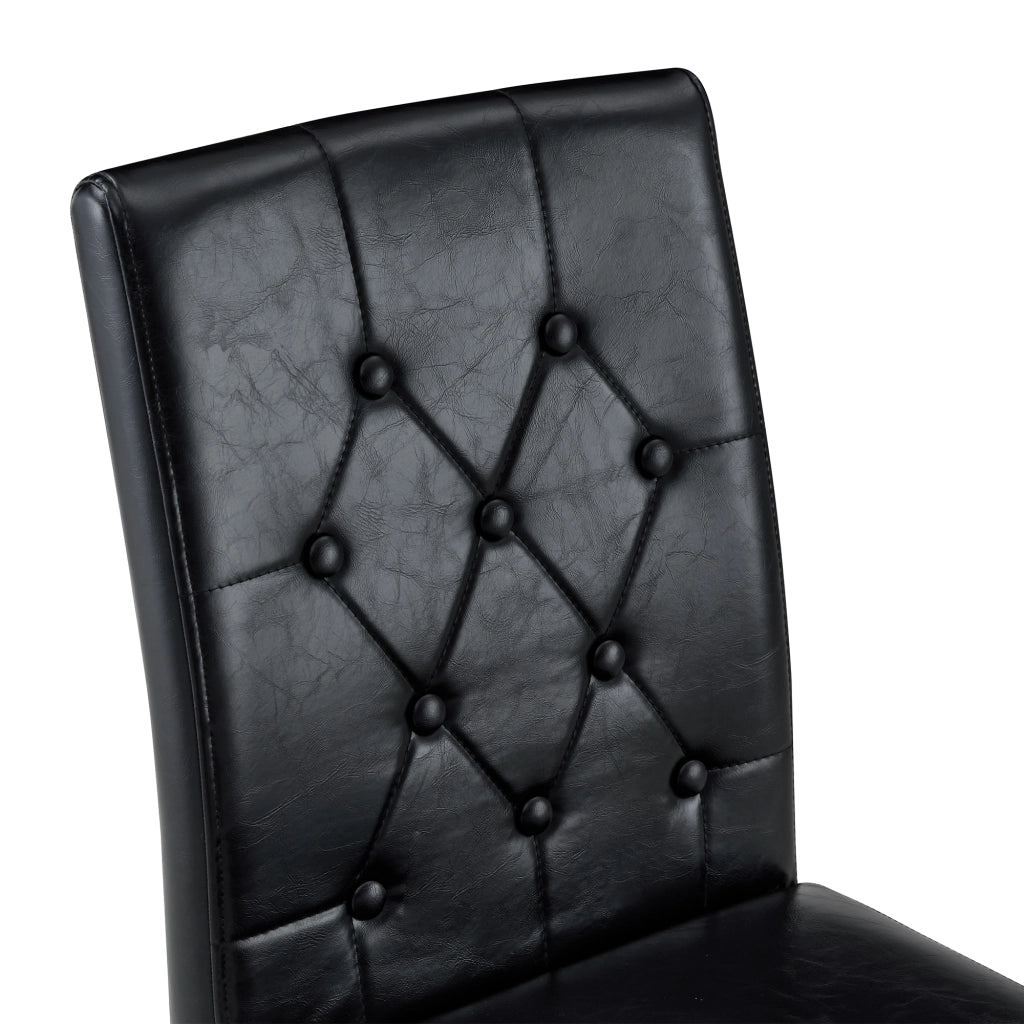 Tavolo da pranzo con 4 sedie in vetro temperato e metallo, nero e oro, diametro 85 cm, altezza 76 cm